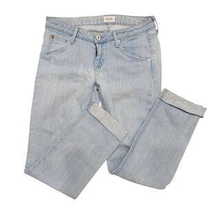 Sz 26 Hudson "Bacara" Straight Leg Cropped Cuff Denim Jeans Made in USA